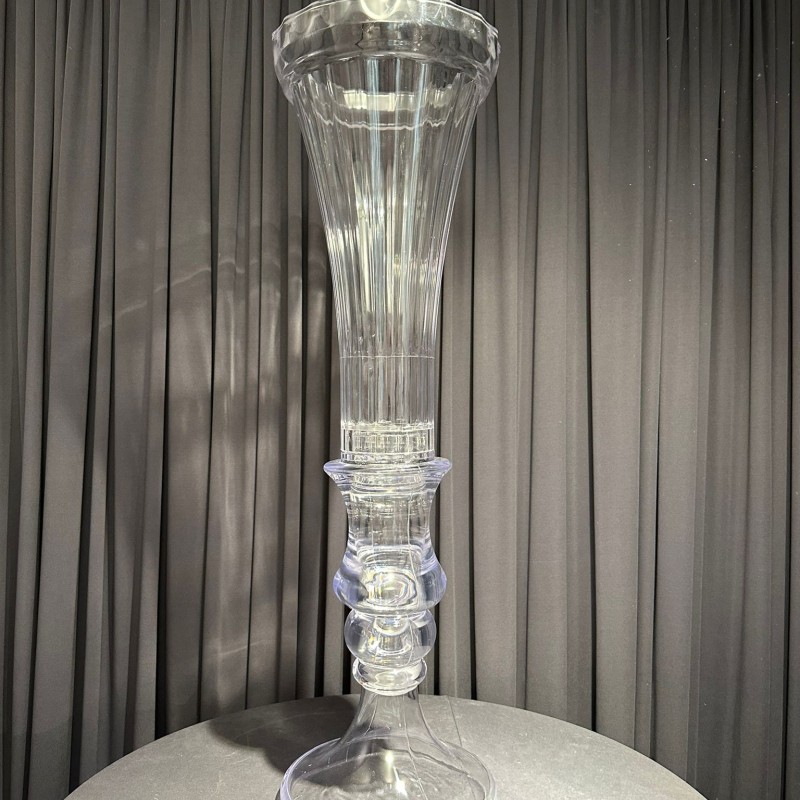 Şeffaf  Çırağan Vazo 80 Cm