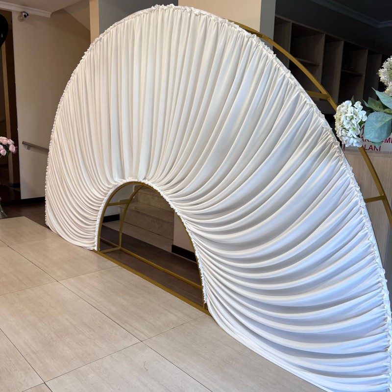 Beyaz Yelpaze Tag-Perde - 230x420 CM