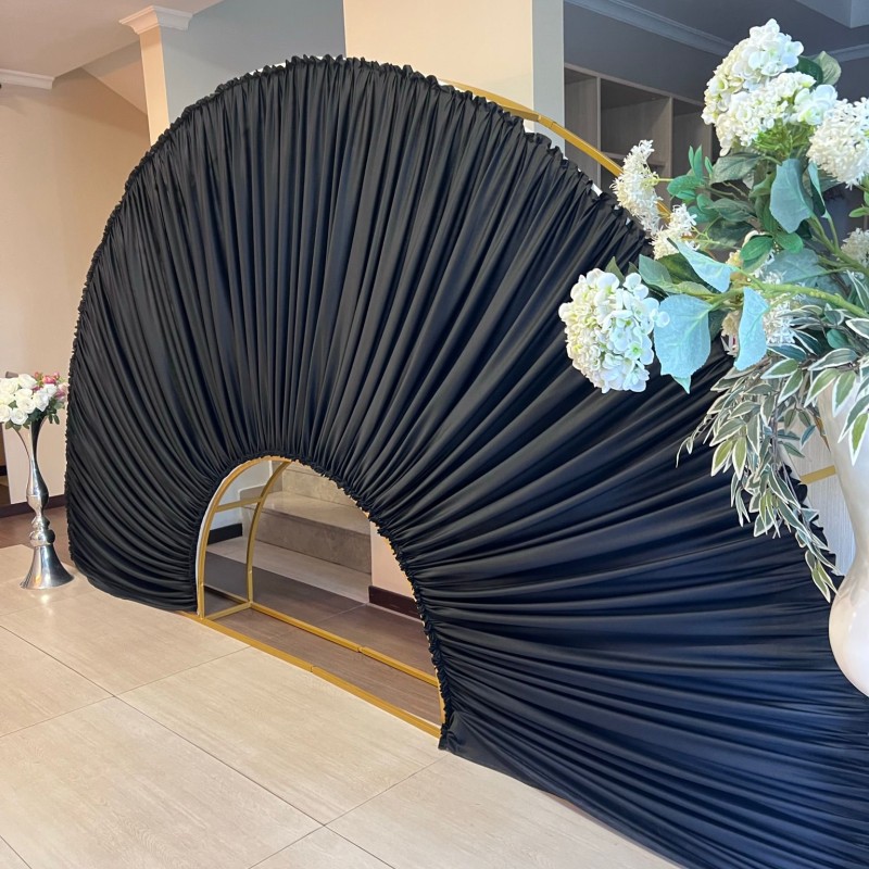 Siyah Yelpaze Tag-Perde - 230x420 CM
