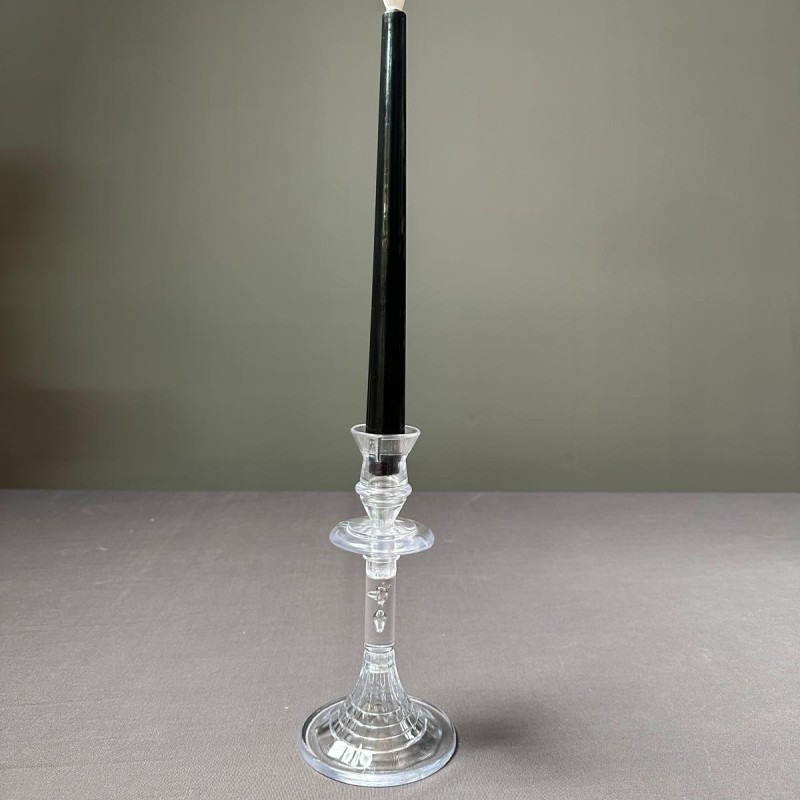 Pilli Siyah Led Şamdan Mumu 28 Cm