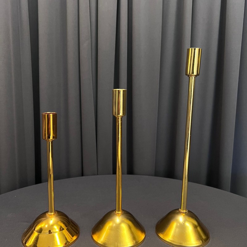 Gold 3'lü Metal Mumluk - 30 - 24 - 20 CM