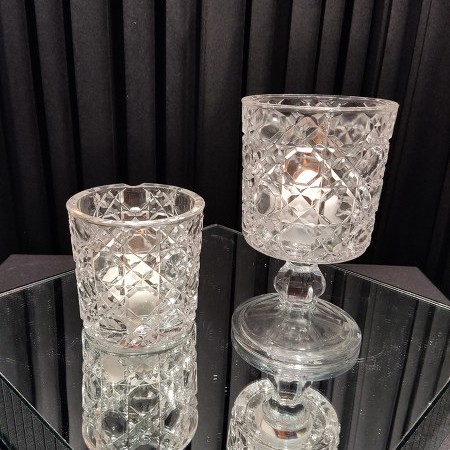 Damalı Kristal Mumluk Damalı Kristal Mumluk