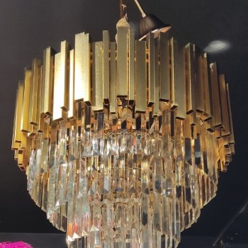 Metal Kristal Dik Taşlı Avize 50x45 Metal Kristal Dik Taşlı Avize 50x45