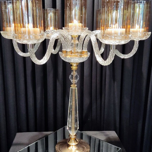 KRİSTAL CAM ŞAMDAN 6 KOL S KRİSTAL CAM ŞAMDAN 6 KOL S